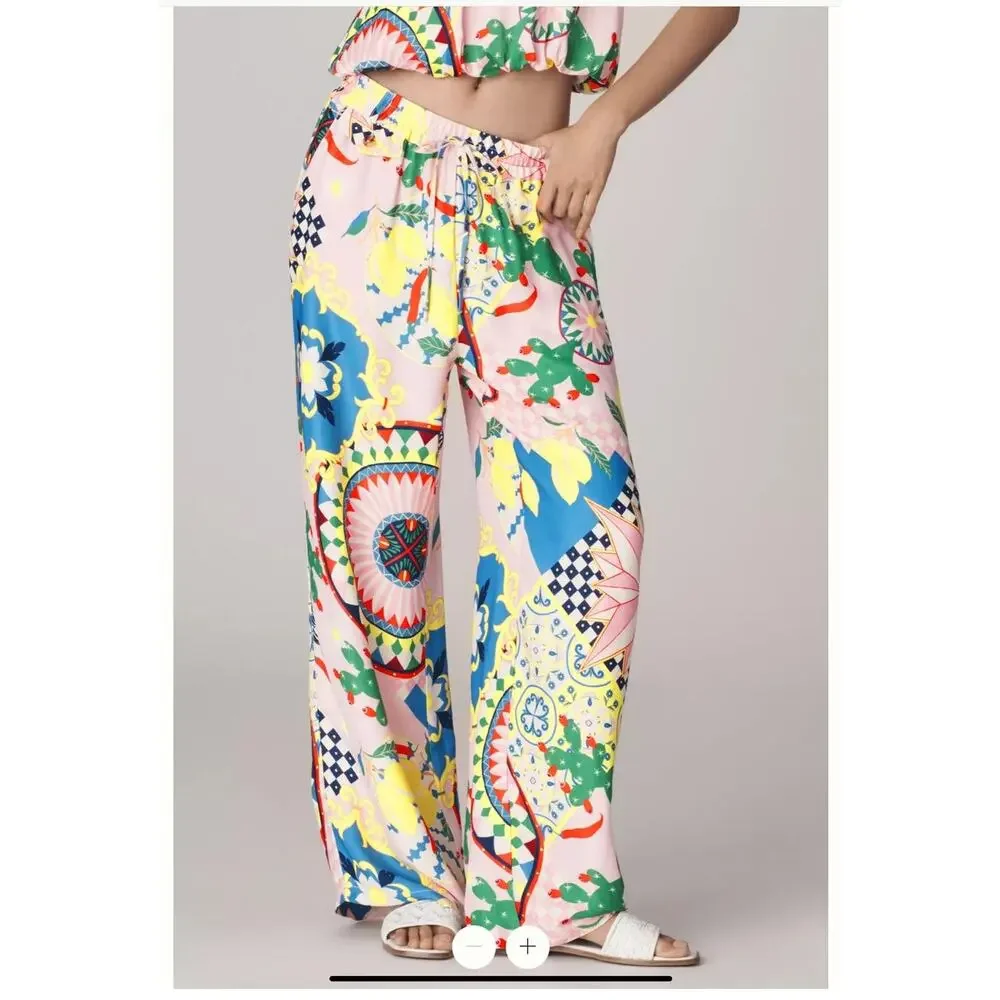 NWT Anthropologie Maeve Straight-Leg‎ Pull-on Silk Pants, Women's Size S - Picture 2 of 7